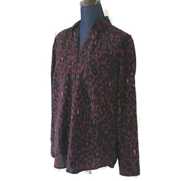SOLD on eBay! Talbots blouse plum animal print - Picture 7 of 8